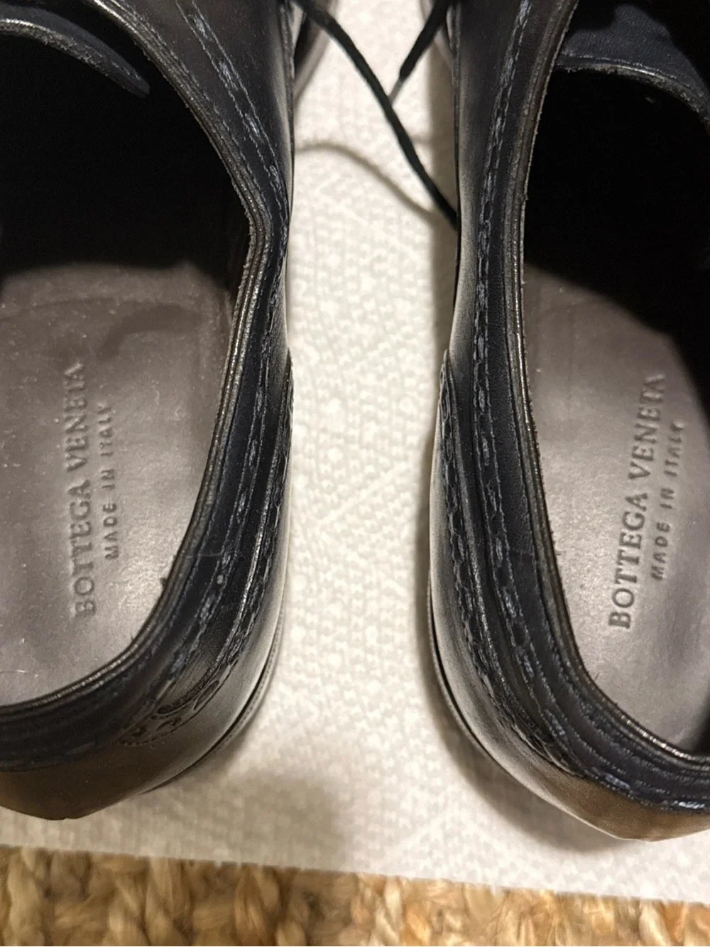 Bottega Veneta Black Leather Brogue Oxfords